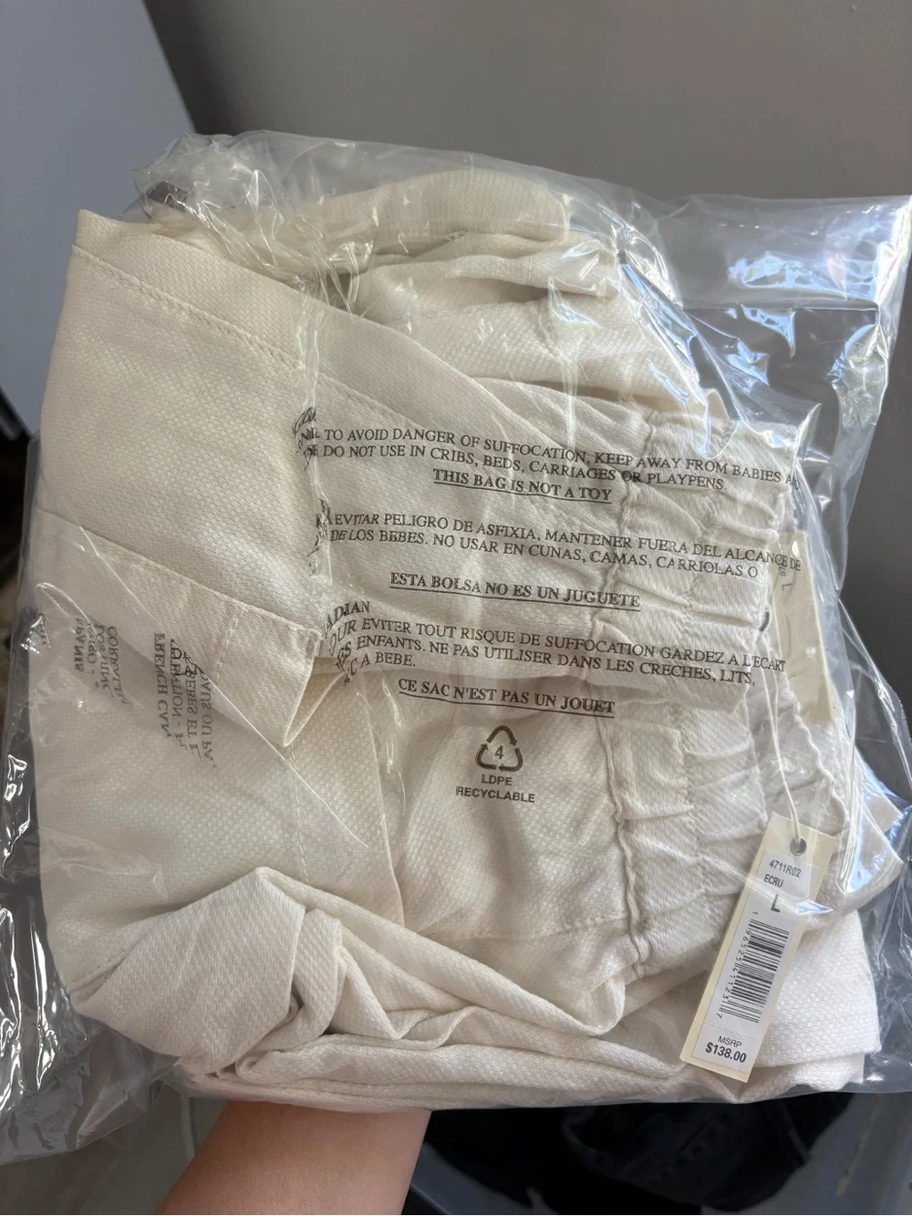 NWT Max Studio London Barrel Leg Trousers Ecru L